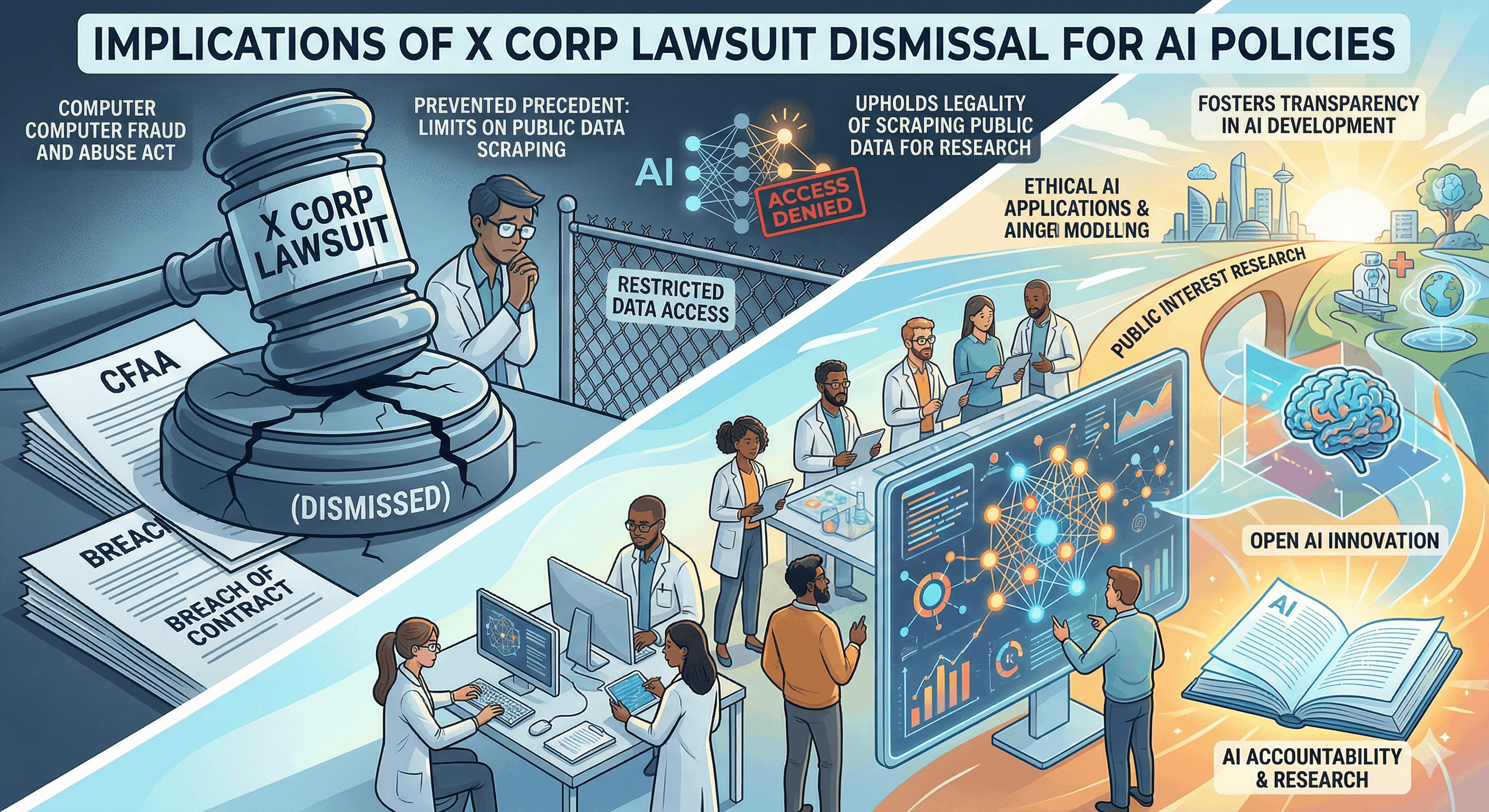 Implications of X Corp's Lawsuit Dismissal for AI Policies