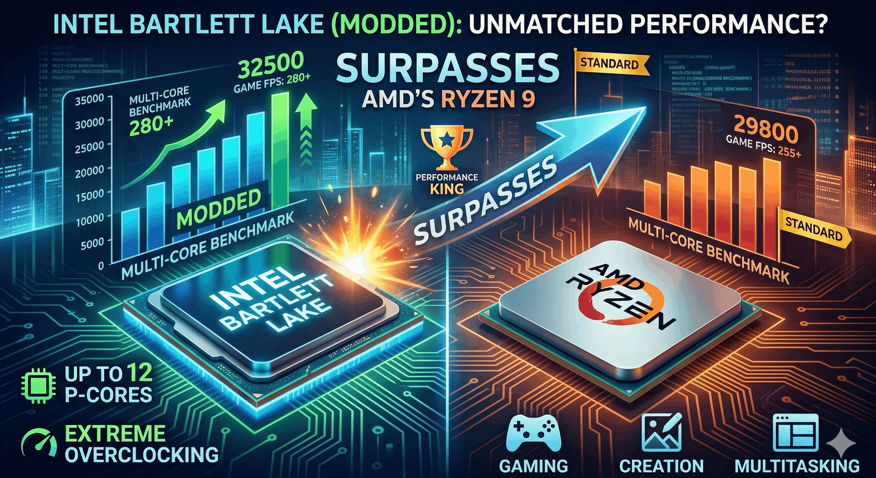 Intel's Modded Bartlett Lake CPU Surpasses AMD's Ryzen 9